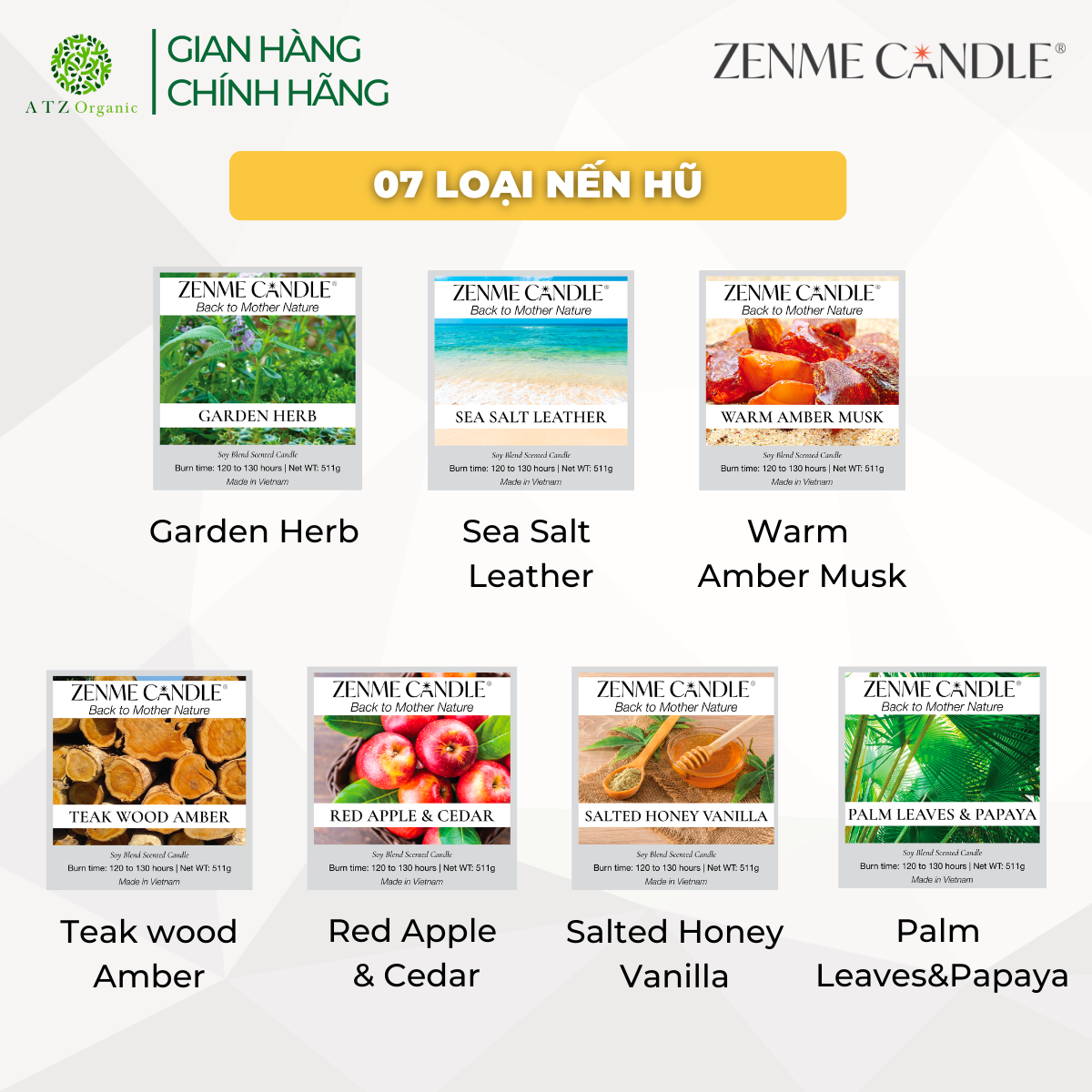 Nến thơm Zenme Hũ