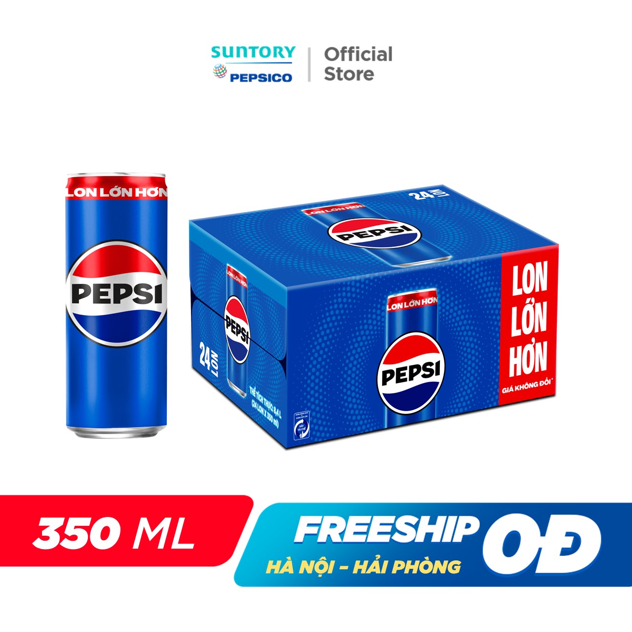 [SALE 15.7] Thùng Nước Ngọt Giải Khát Có Gaz Pepsi (320ml/lon hoặc 350ml/lon)