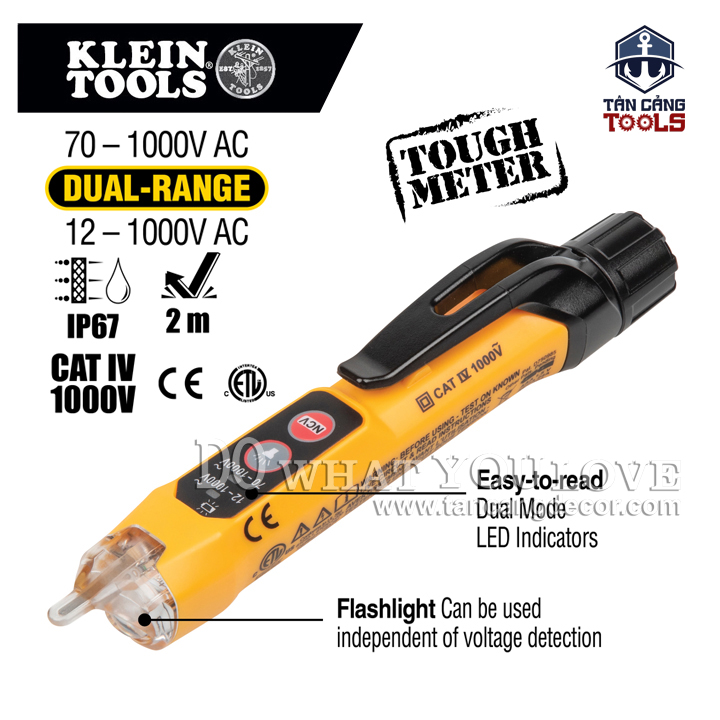 Bút thử điện không chạm điện tử 12v đến 1000v klein tools ncvt3p