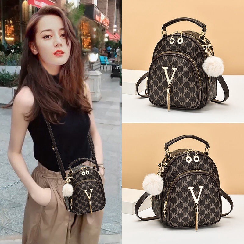 HOÀN TIỀN 15% - BALO MINI KIÊM TÚI ĐEO CHÉO PHỐI TUA RUA THỜI TRANG XINH XẮN CHO NỮ 669