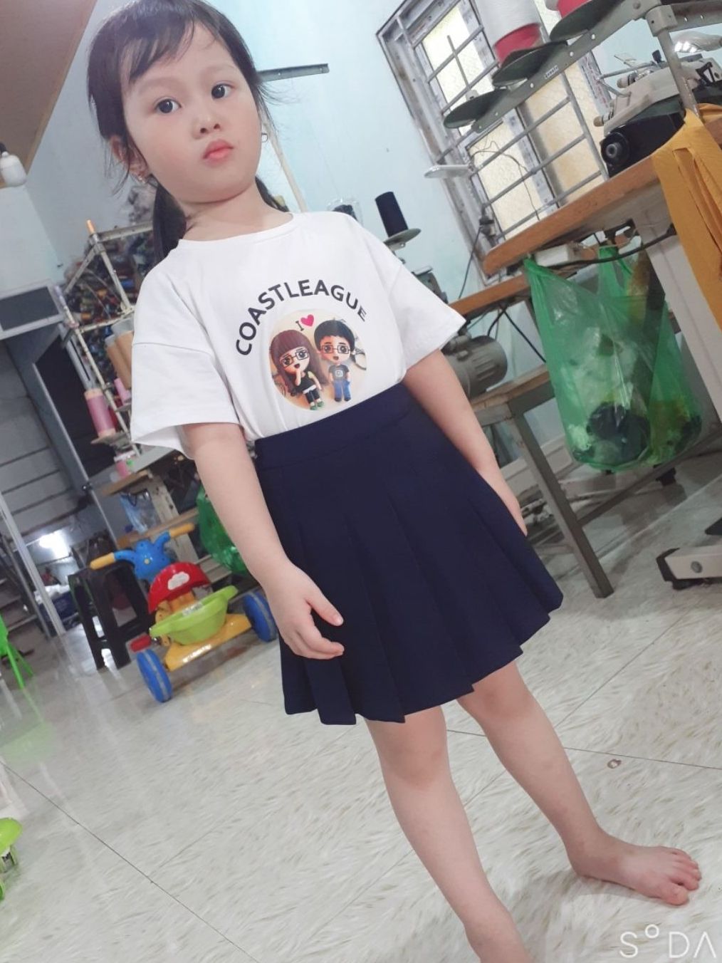 chân váy trẻ em ly úp