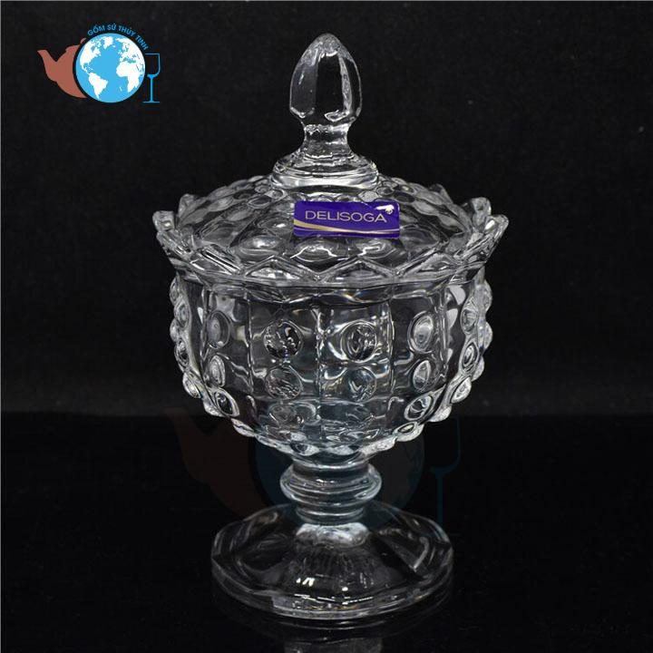 Combo 4 thố mứt thủy tinh pha lê chân cao 1047/l1