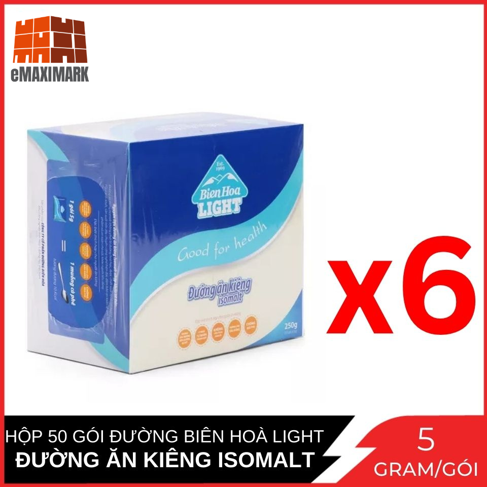 Combo 6 đường ăn kiêng isomalt biên hòa hộp 50 gói