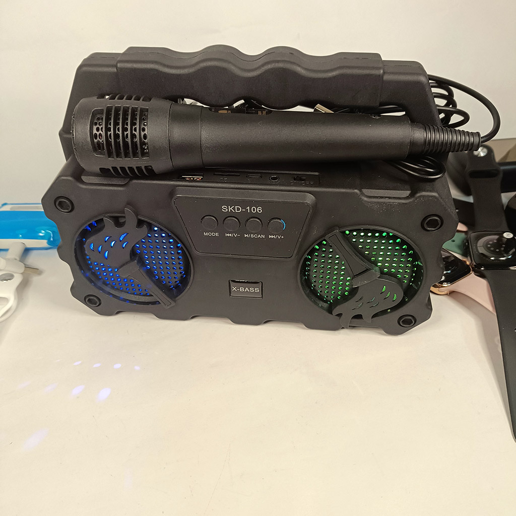Loa karaoke mini kèm míc skd 106 - loa hát karaoke tại nha - âm vang - bass khỏe - bluetooth 5.0