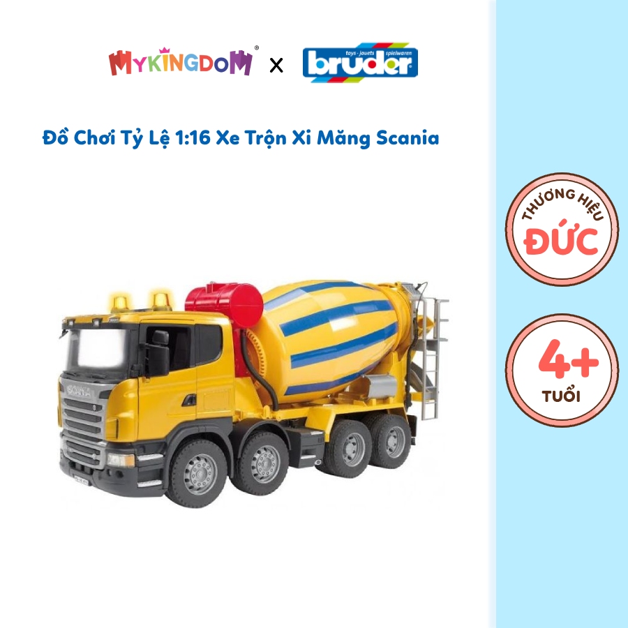 Đồ Chơi BRUDER Mô Hình Tỷ Lệ 1:16 Xe Trộn Xi Măng Scania BRU03554