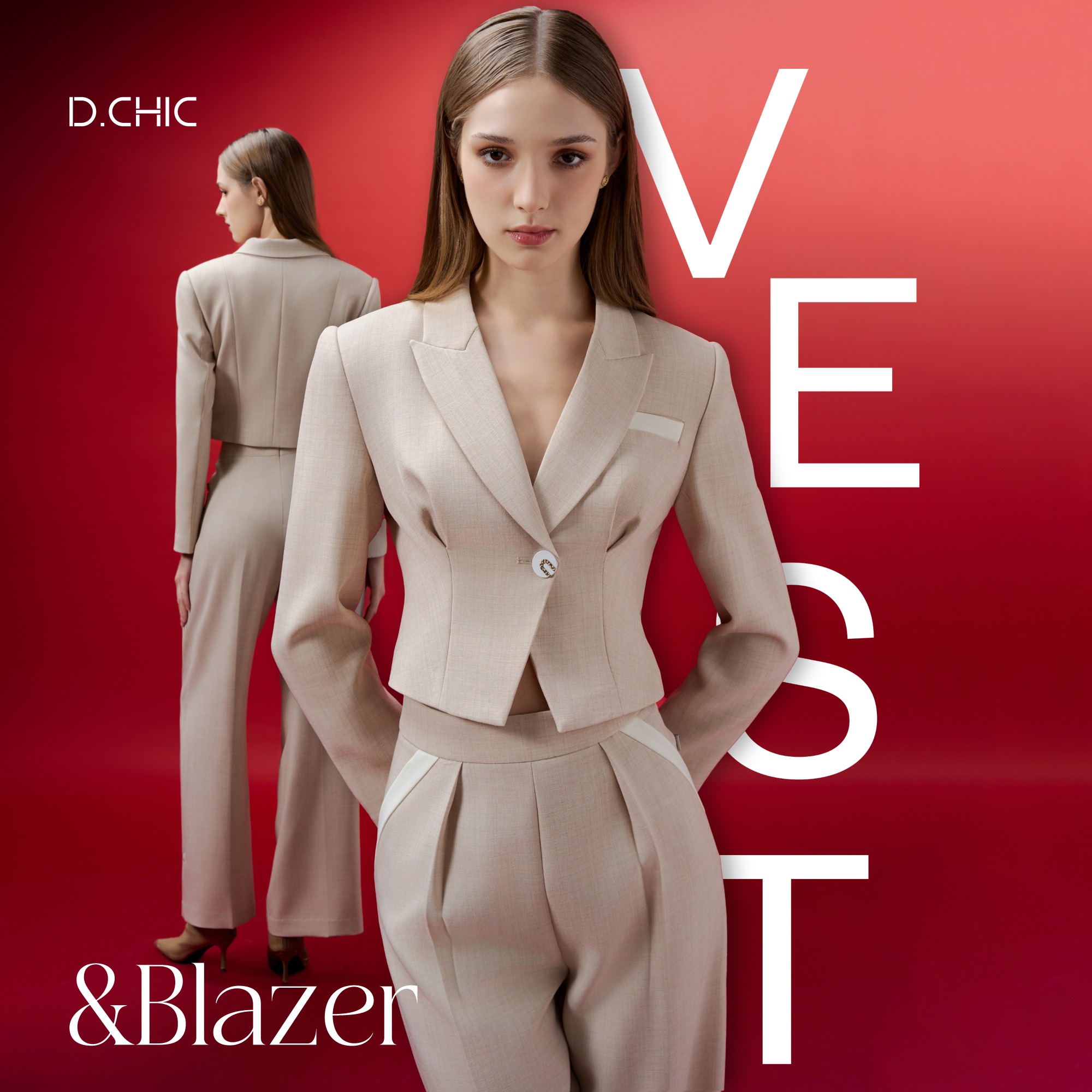 D.CHIC Áo khoác dáng ôm cổ 2 ve MS: 161659