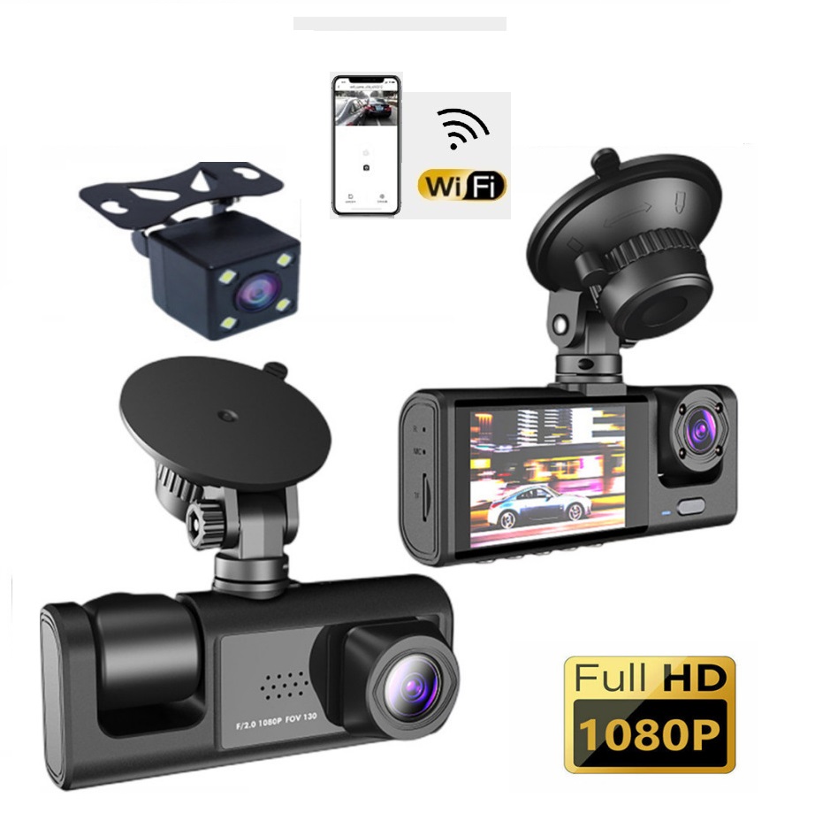 Camera hành trình 3 mắt Full HD 1080P.