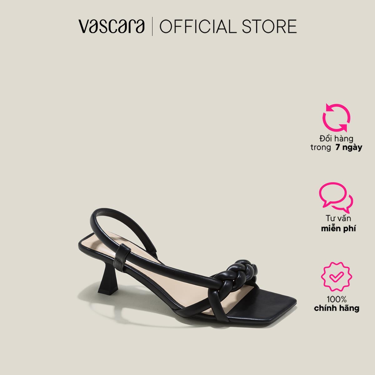 Vascara sandal spool heel quai thắt bính phồng - sdn 0772