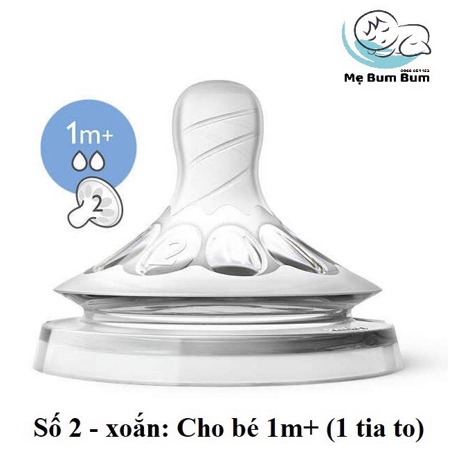 Combo 2 bình sữa philips Avent 125ml(Núm số 1)- 260ml (Núm số 2)