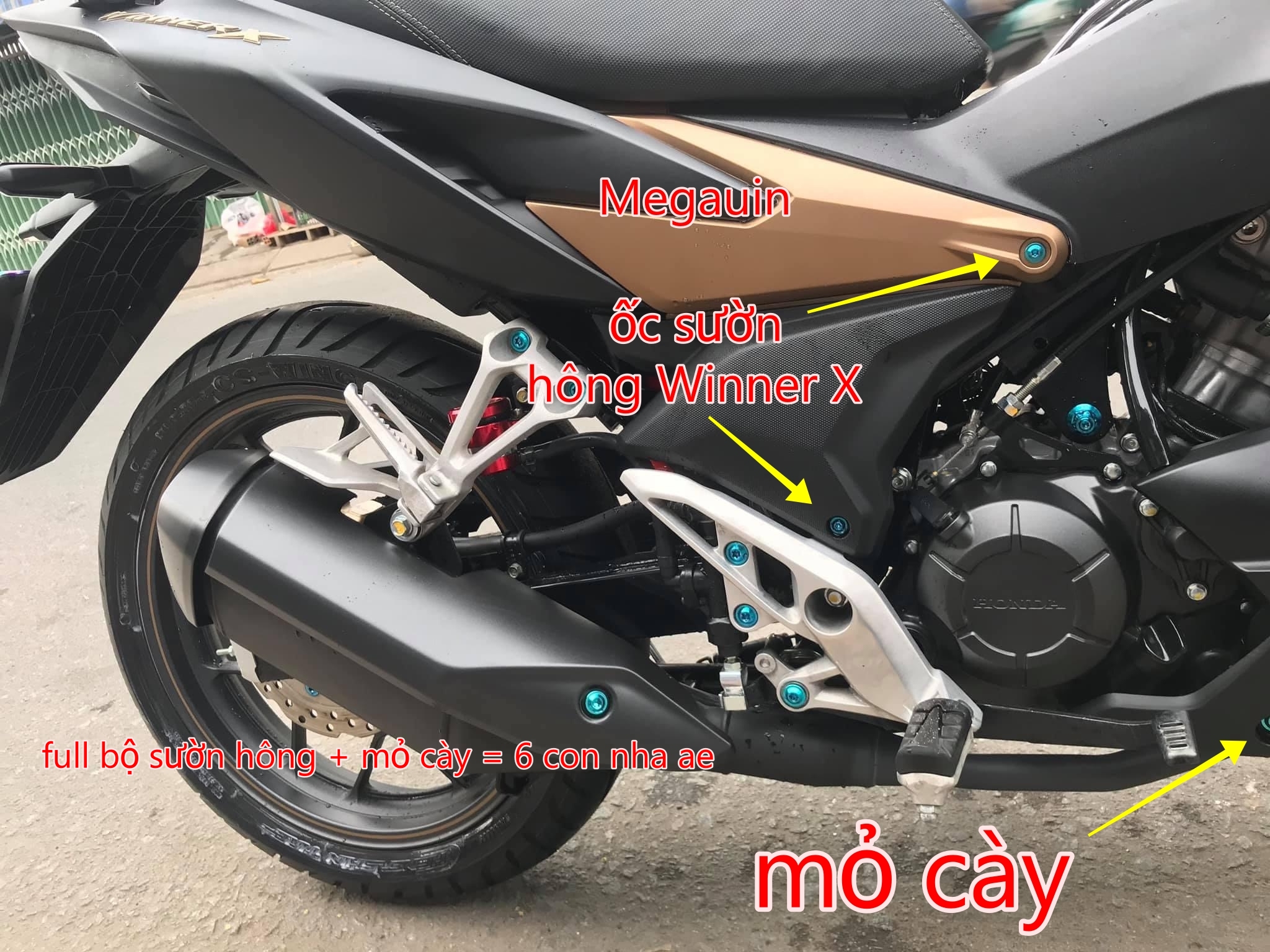 Ốc Titan GR5 sườn hông, mỏ cày Winner X (ốc dàn áo GR5 winner X)