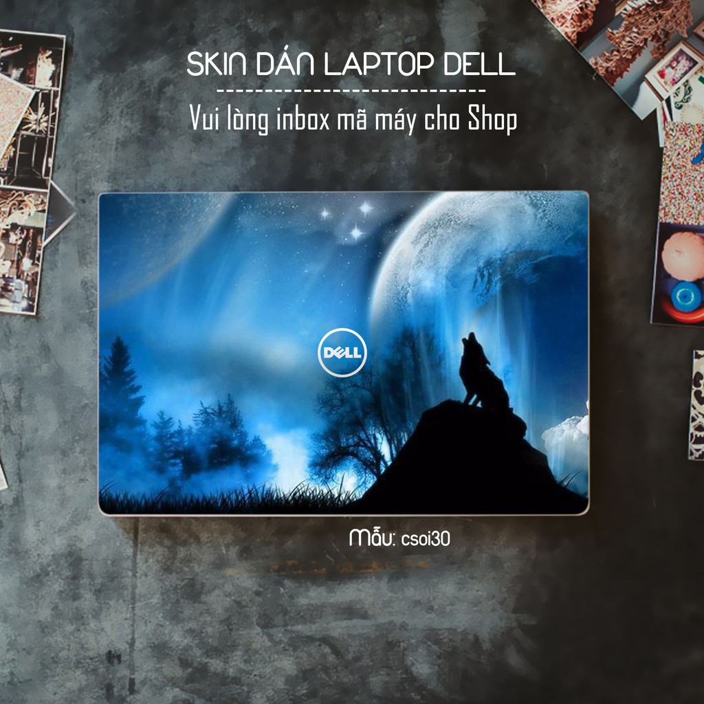 Skin dán Laptop Dell in hình sói tuyết