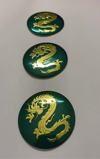 Tem nhôm logo 3D RỒNG XANH C3