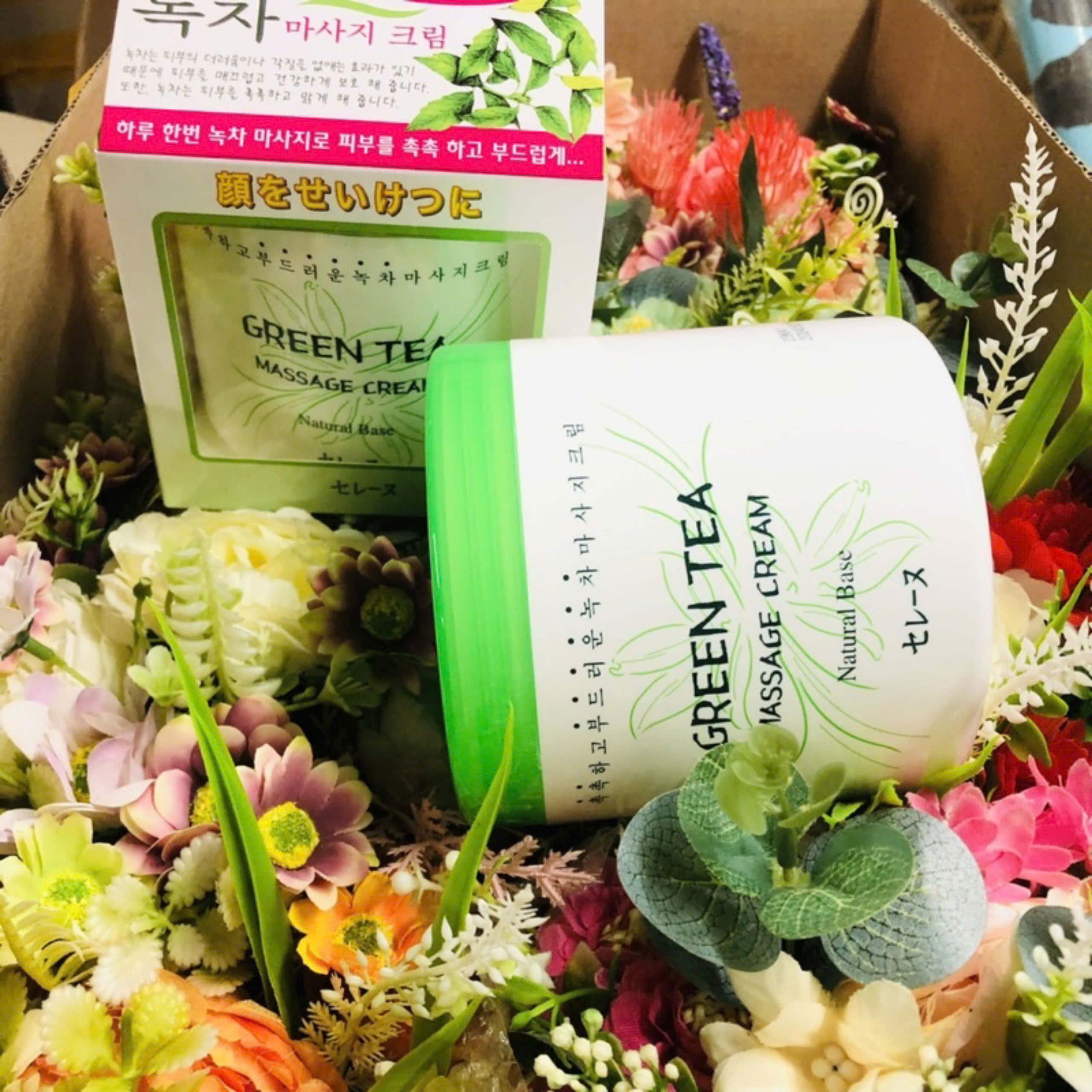 (Hàng Hàn) Kem massage mặt trà xanh Green Tea