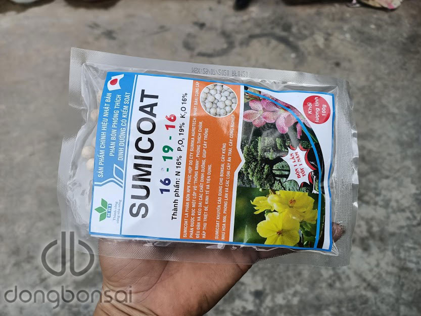 Phân tan chậm Nhật Bản Sumicoat 16-19-16 Gói 100g (Bón 1 lần tốt 1 năm)