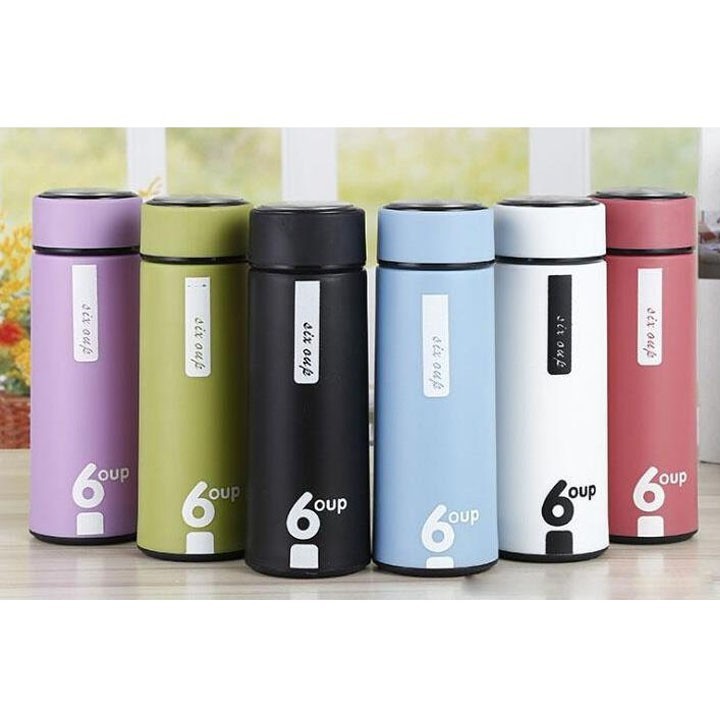 Bình đựng nước giữ nhiệt 6 oup 2 lớp thủy tinh dung tích 450ml, nhiều màu sắc