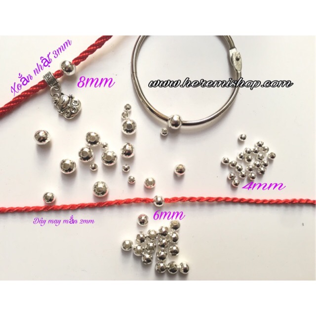 [Lấy mã giảm thêm 30%] Hạt bi màu vàng bạc 4-6-8mm(túi 10g)