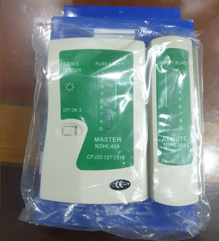 Hộp test cáp mạng đa năng RJ11/45 (Trắng phối xanh )