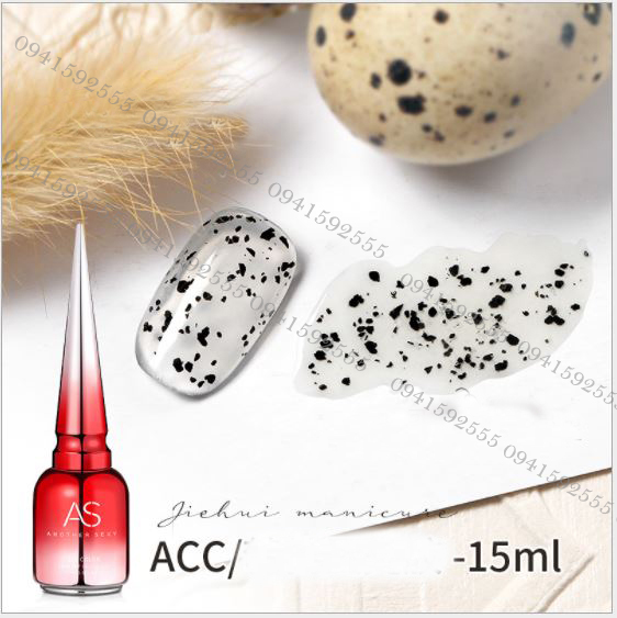 New sơn gel chai đỏ nhọn top vỏ trứng cút acc