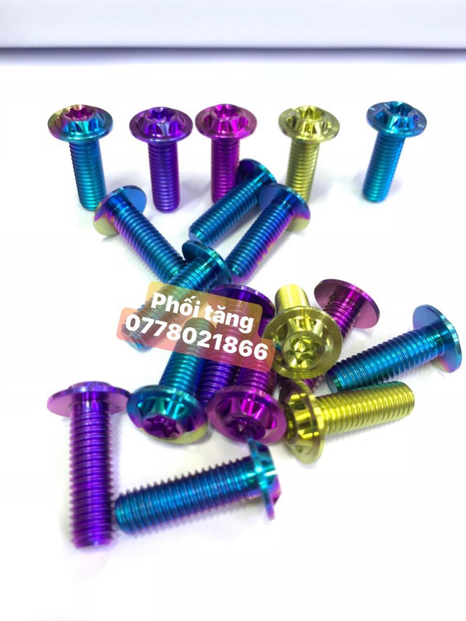 [HCM]5 con Ốc đĩa 8li25 h3.5 d16 mỏng Mẫu Mới Titan Gr5 thông dụng các loại xe Yamaha  xe thay đĩa kiểu