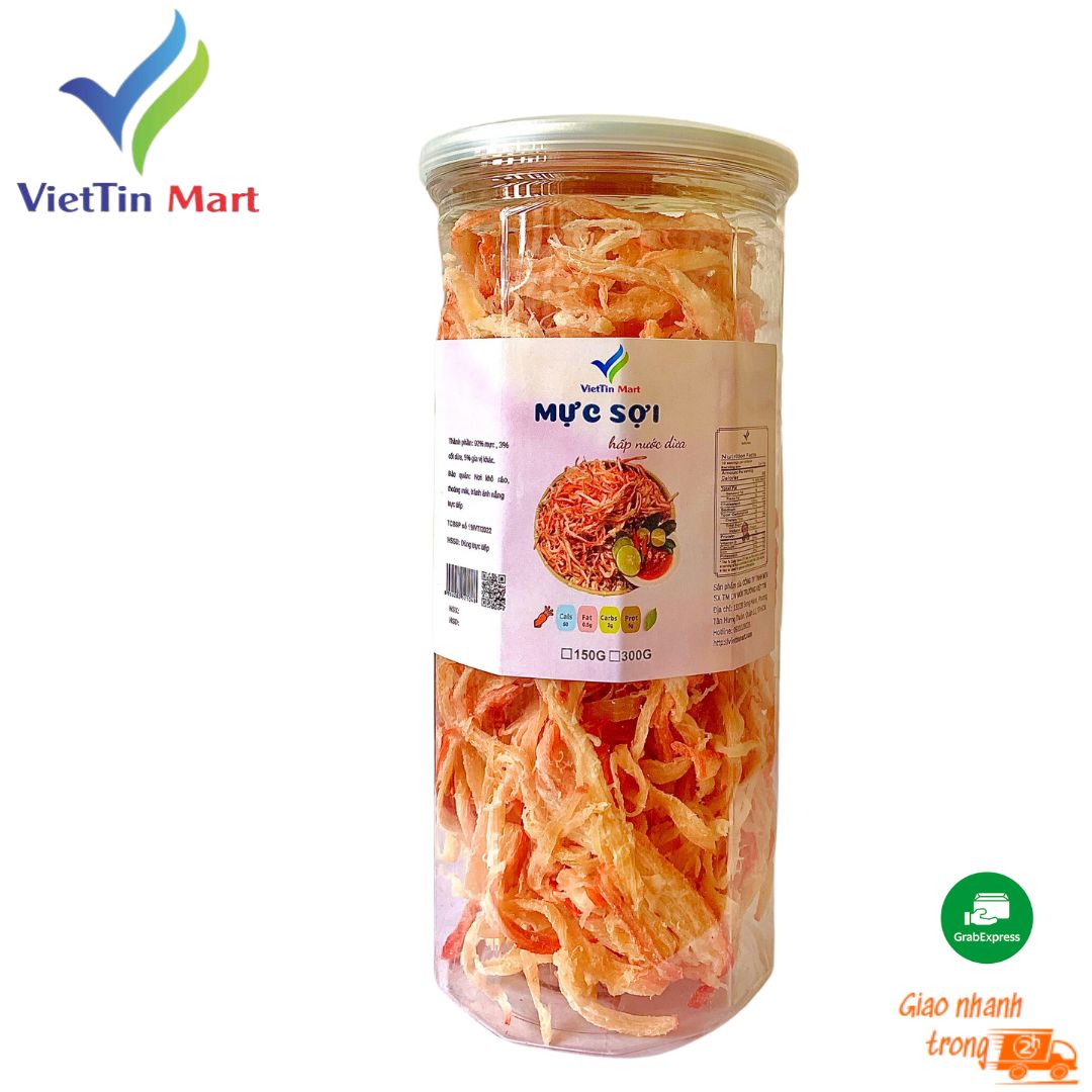 Combo 2 hũ (300gram/hũ) mực xé sợi hấp nước cốt dừa hàng xuất khẩu siêu ngon