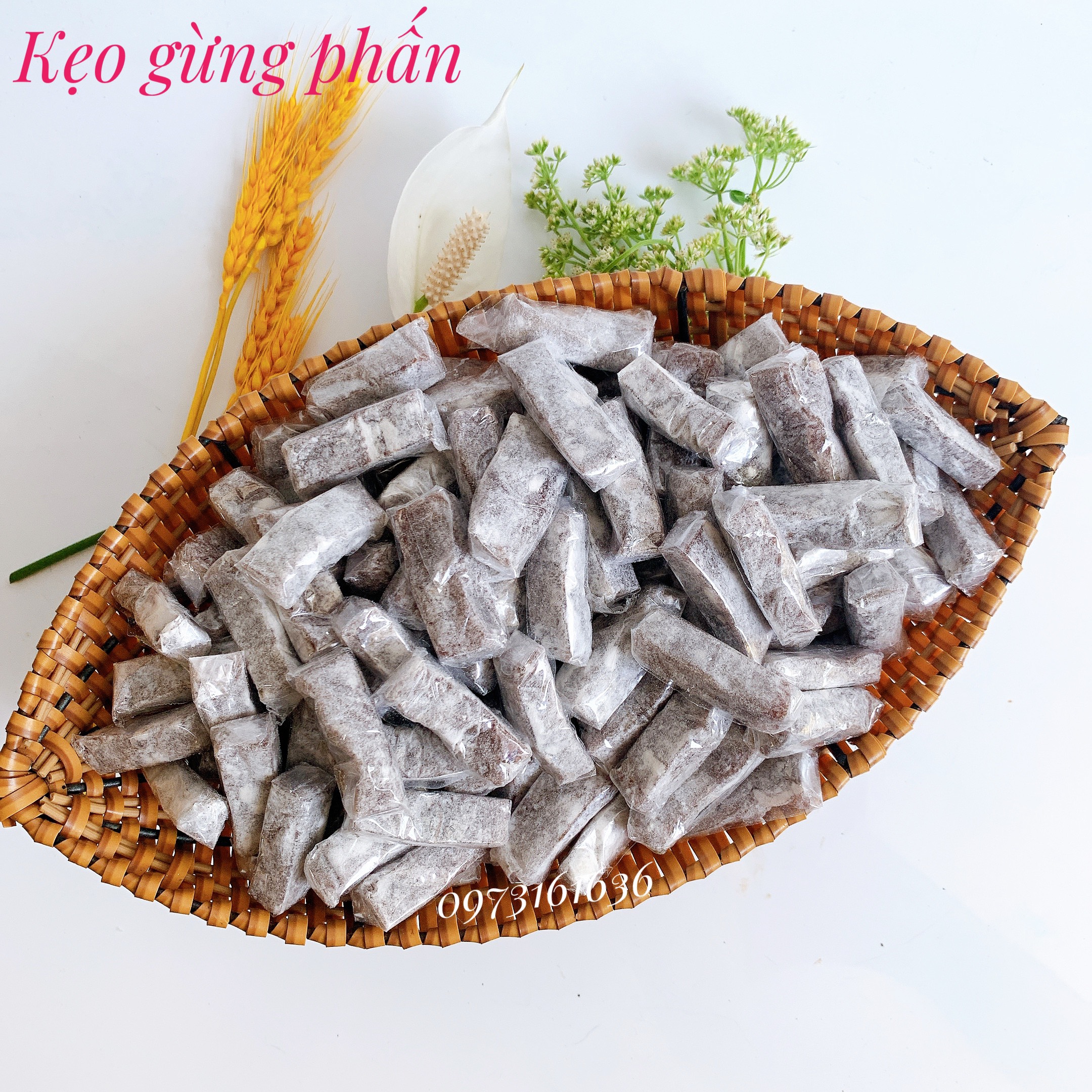 Kẹo gừng phấn (kẹo da trâu)/Bánh kẹo ăn vặt