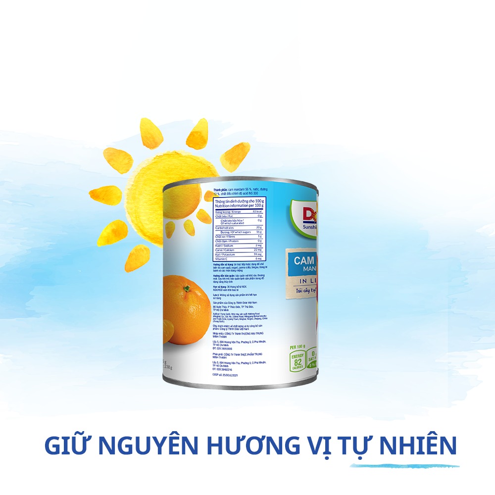 [VOUCHER GIẢM 25%]THÙNG CAM MANDARIN DOLE 12 X 425G
