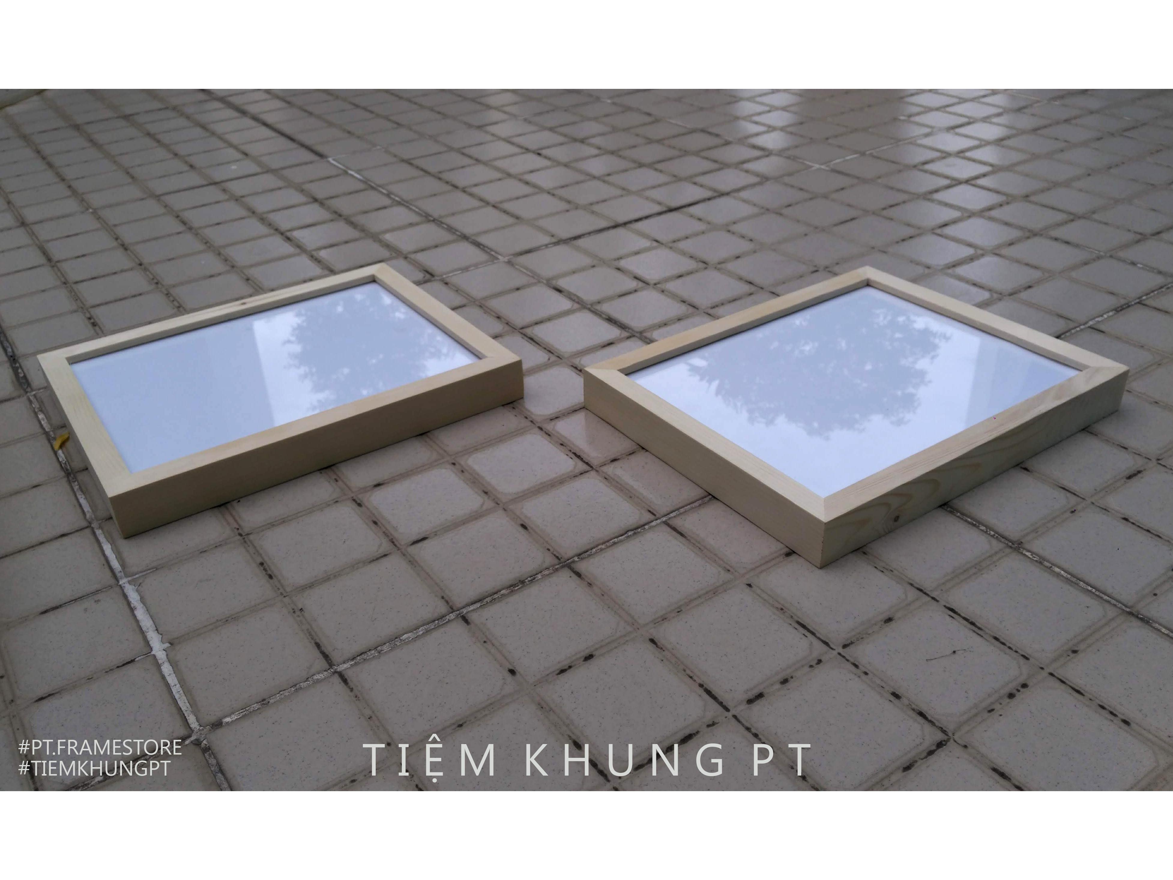 Bộ 04 Khung ảnh 20x25 cm - Khung hình gỗ thông mặt kính để bàn treo tường - Khung ảnh treo tường Solid wood frame - Tiệm Khung PT