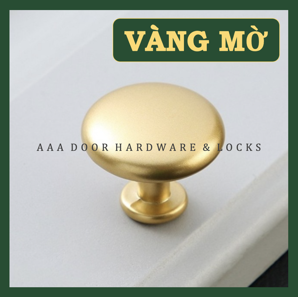 Tay Nắm Núm Tủ hình đầu nấm - Núm tủ TRÒN  (Đen/Vàng mờ/Vàng bóng)