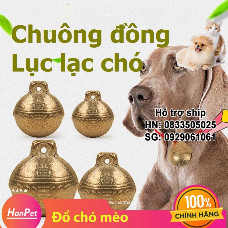 Chuông đồng cho chó mèo Hanpet chuông đeo cổ chó mèo– lục lạc thú cưng