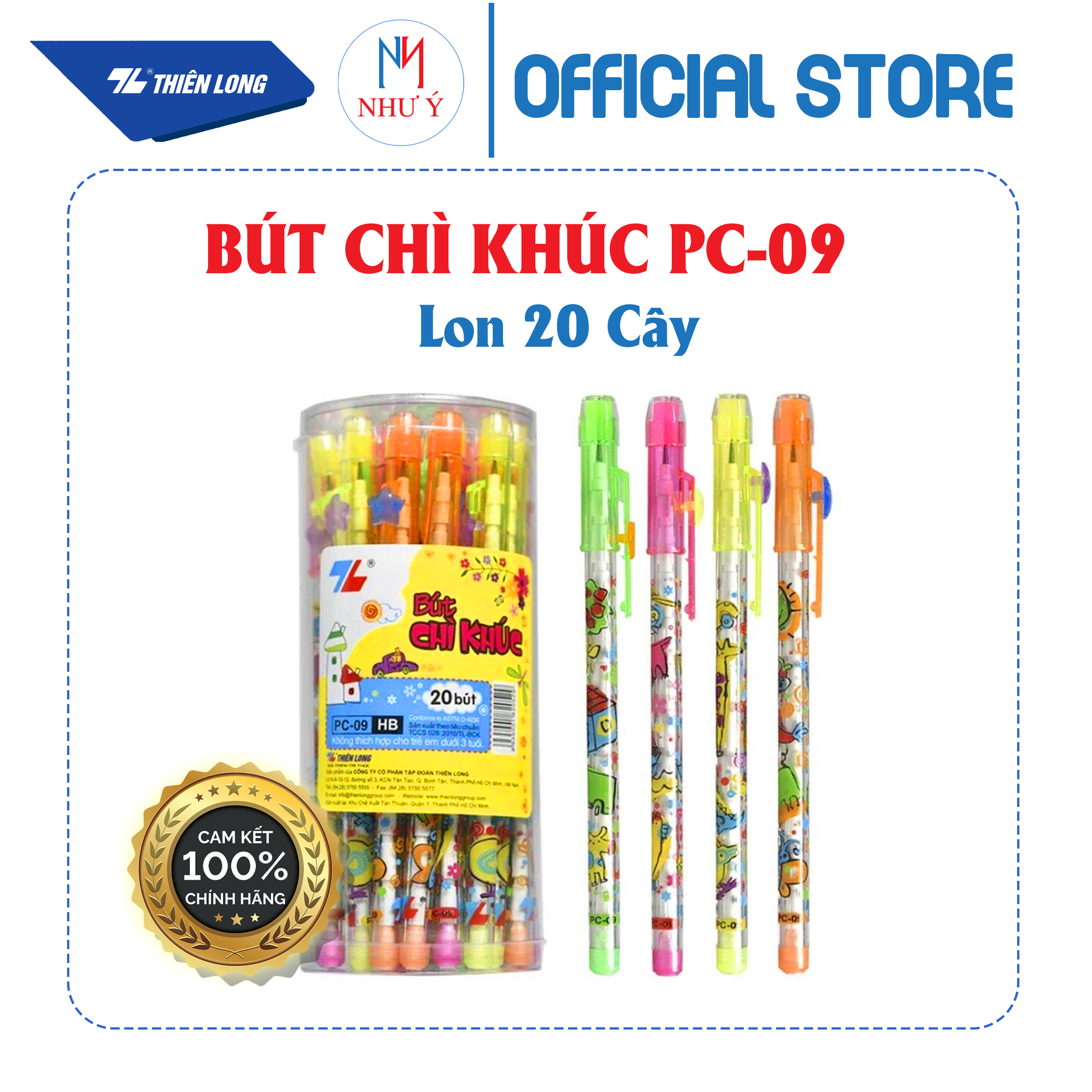 Bút chì khúc TP-PC09 (Lon 20 cây)