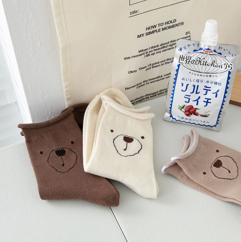 Set 5 Đôi Tất Vớ Cao Cổ Nữ Gấu Bear Siêu HOT