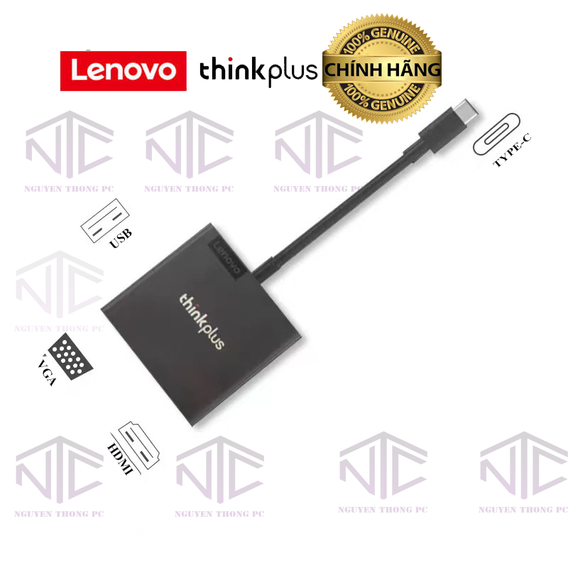 Cáp chuyển đổi type - c sang hdmi/vga/usb 3.0 lenovo thinkplus ntc137191