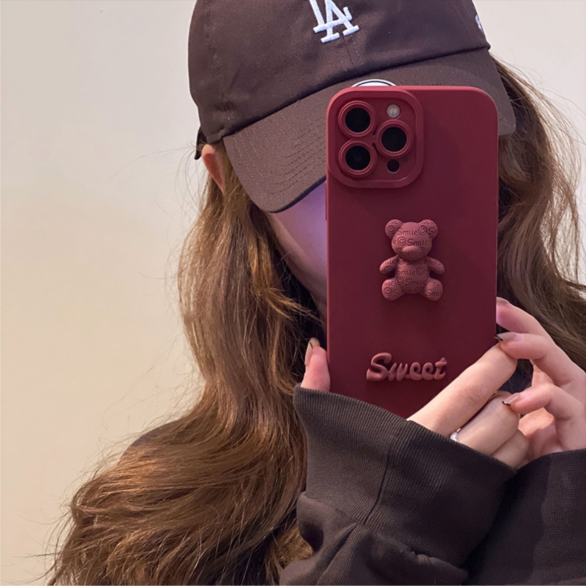 Ốp Lưng Basic Camera Nổi - Mẫu Bear Sweet Nổi