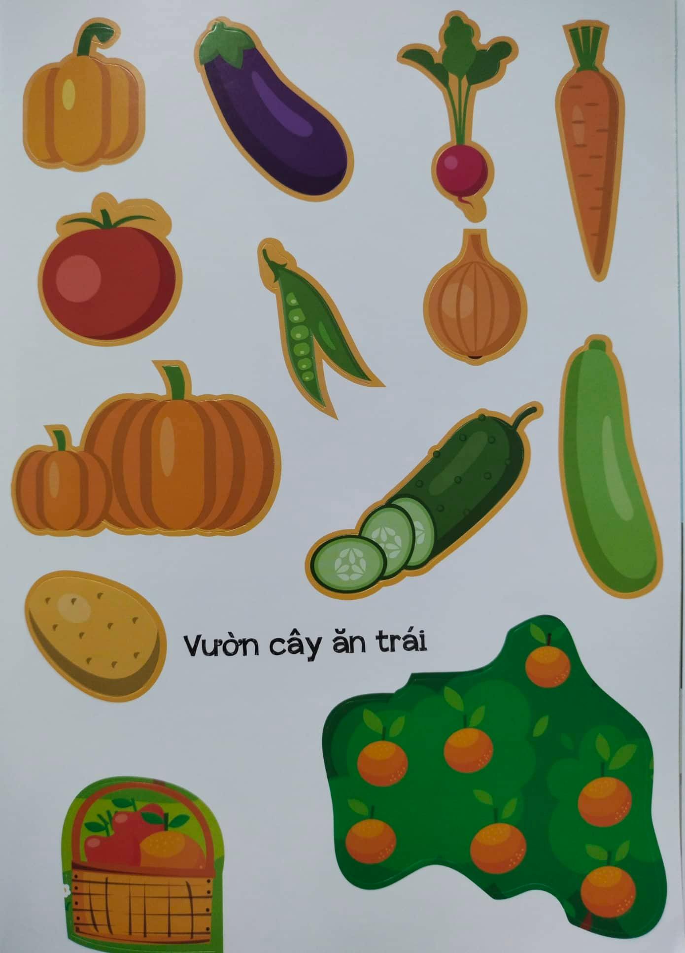 Dán Hình Siêu Đáng Yêu - Khu Chợ - Sách Dán Hình