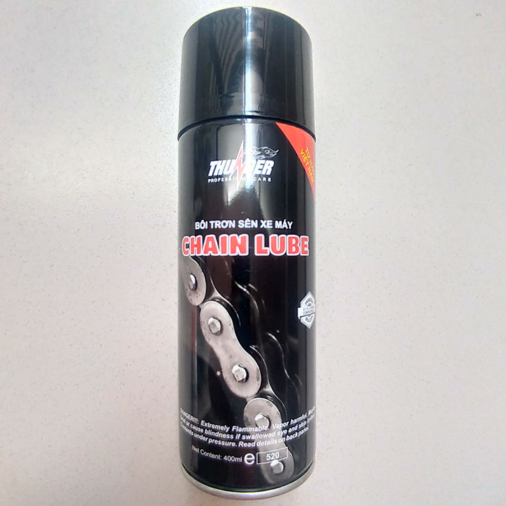 CHAI XỊT DÂY SÊN XE MÁY THUNDER 400ml (ĐEN)