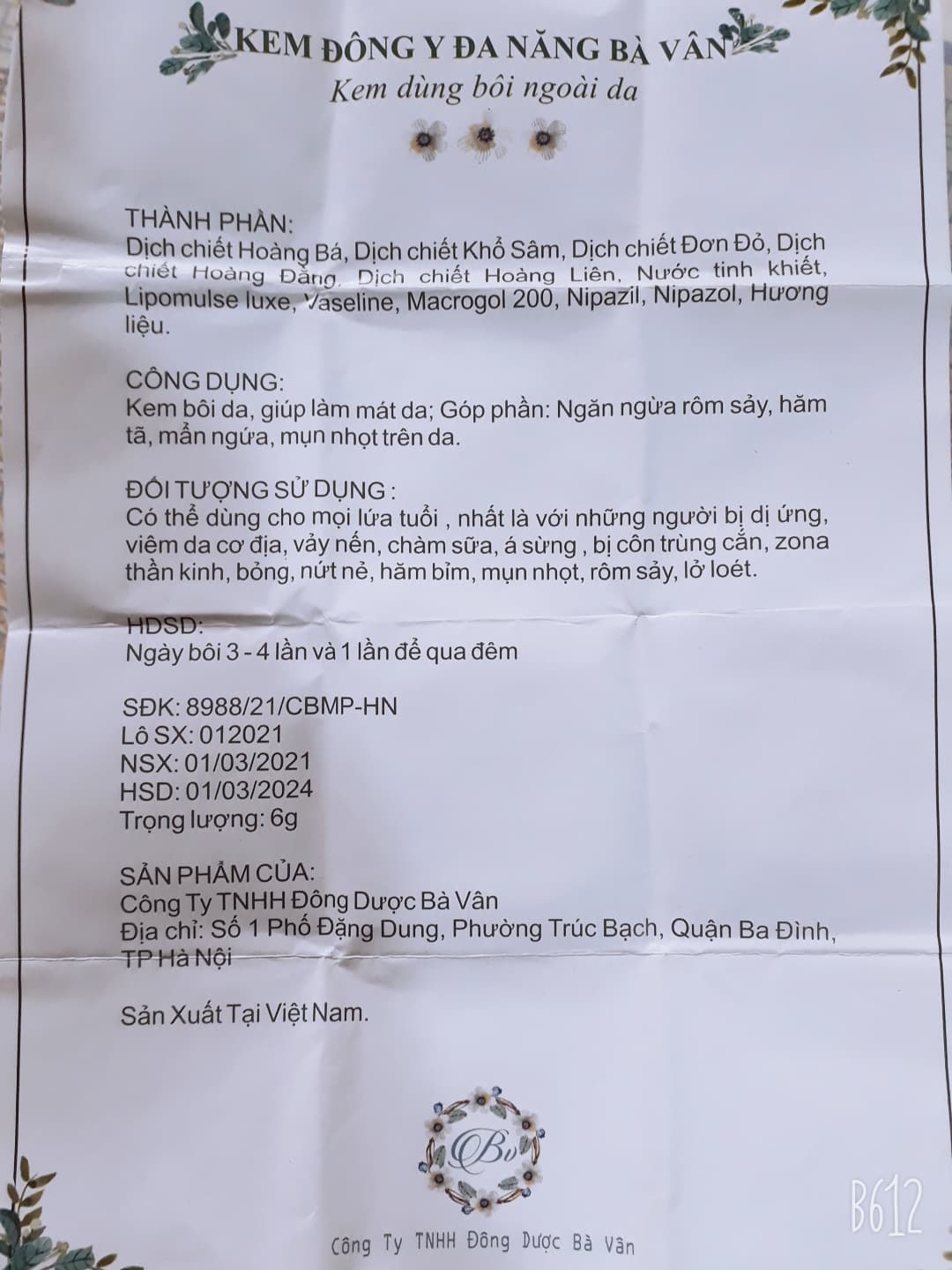 Sỉ 1 hộp kem đông y đa năng bà vân