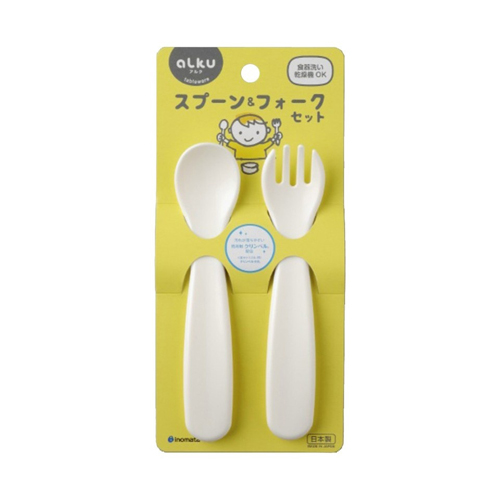 Set Bộ thìa nĩa nhựa cho bé Inomata Nhật Bản, nhựa PP chịu nhiệt, an toàn sức khỏe