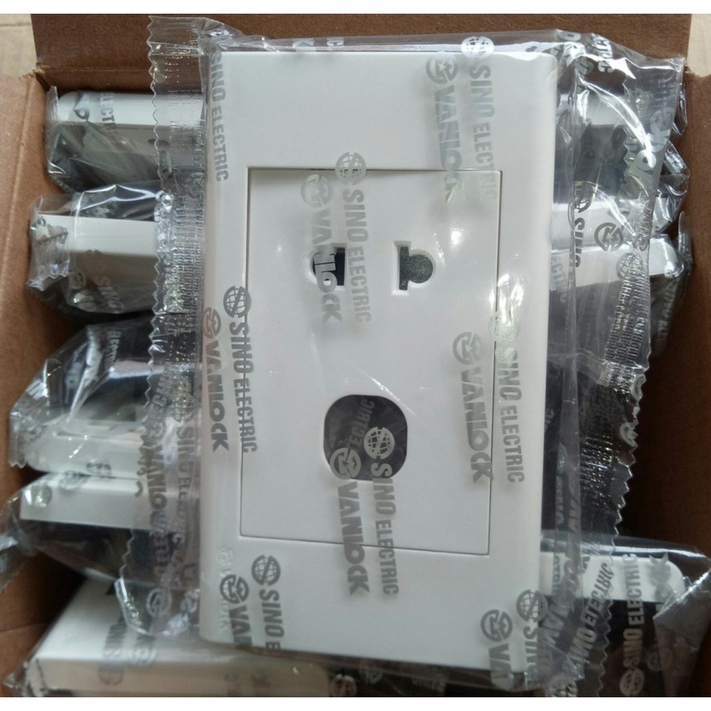 [Sino] Mặt 1 Ổ Cắm 2 Chấu + 1 Công Tắc