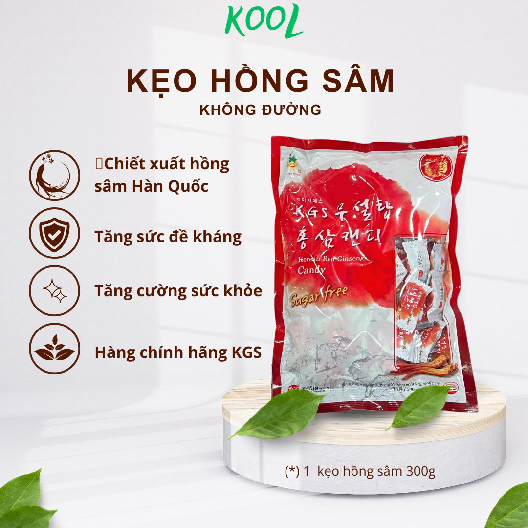 KẸO HỒNG SÂM 300g - CHÍNH HÃNG KGS ( hoả tốc TPHCM )