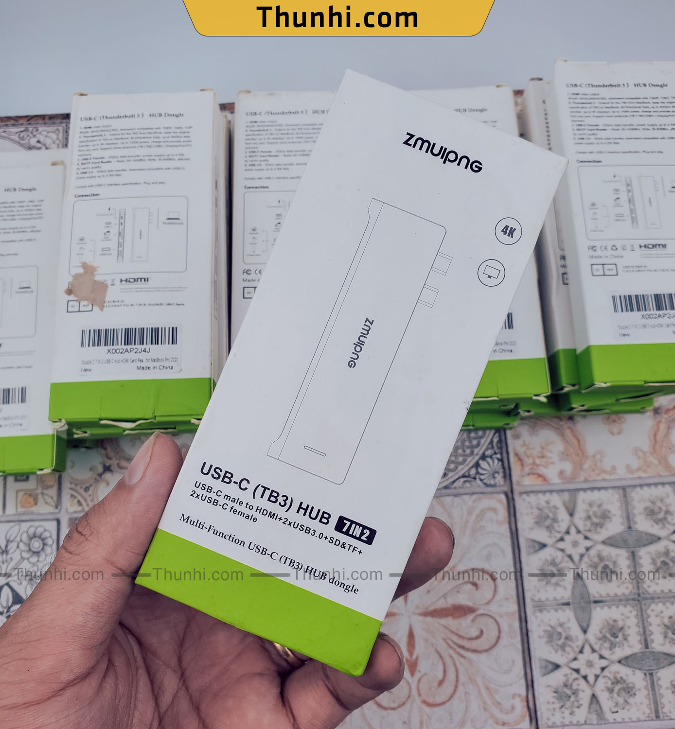 Hub Usb type-c (Thunderbolt 3) ra HDMI, USB3.0, Ethernet cho MacBook Pro/ Macbook Air, 7 in 1 USB-C