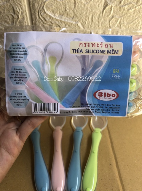 Thìa Silicone Ăn Dặm Bibo Cho Bé Từ 6M+