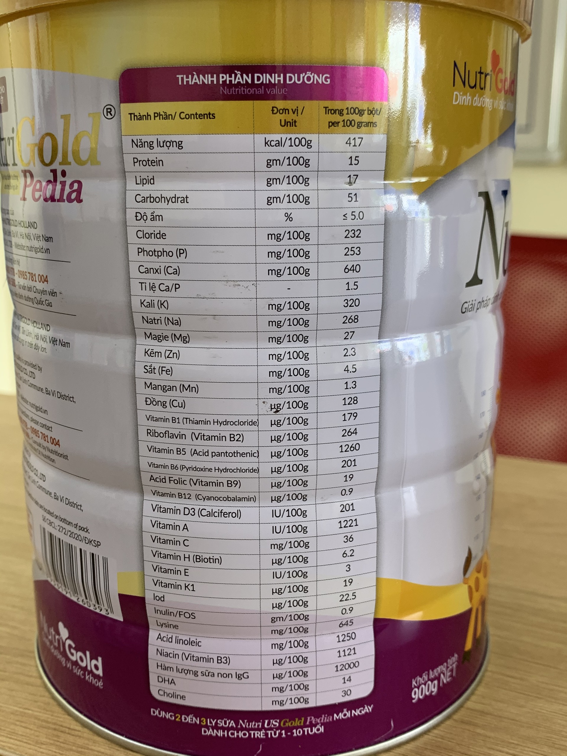 SỮA BỘT NUTRI GOLD PEDIA