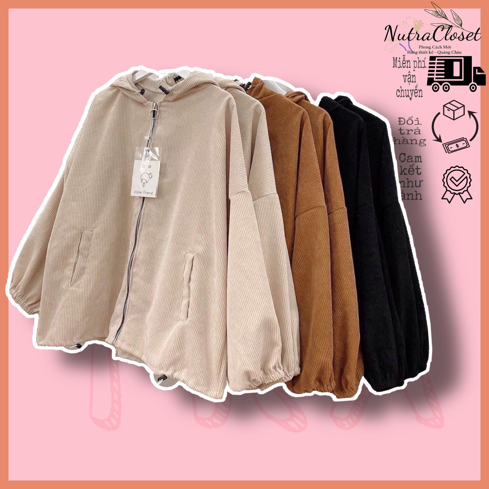 Áo khoác kaki nhung gân tay phồng ulzzang nam nữ