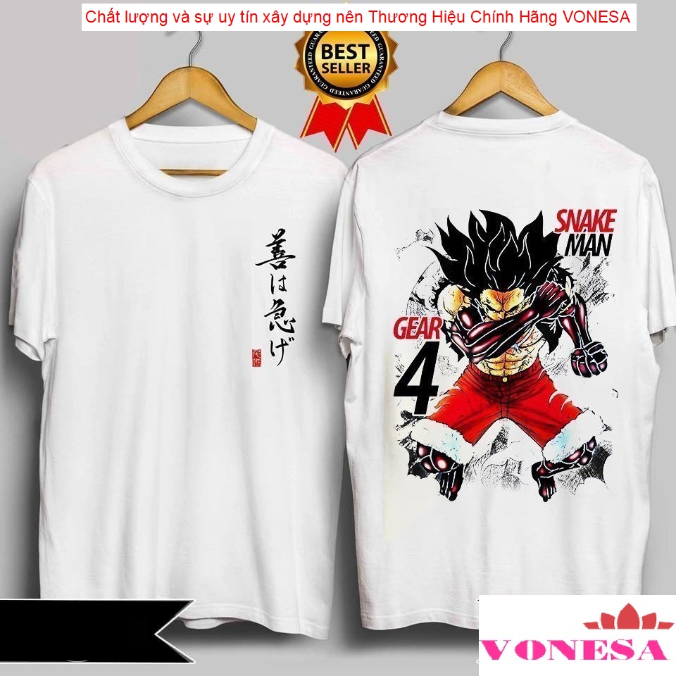 [SIÊU PHẨM] Áo Thun One Piece Figure Luffy Gear 4 Snake Man Cực Đẹp | Áo Phông Hải Tặc LUFFY SNAKE MAN 4 Tshirt OP81