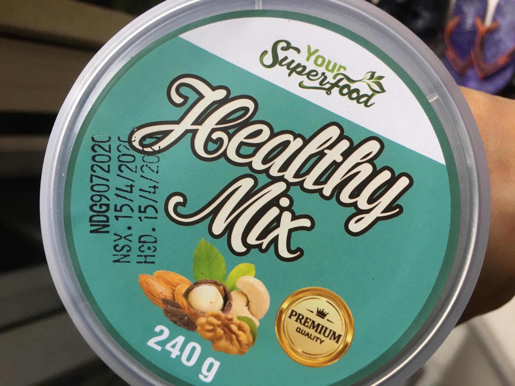 Hỗn hợp hạt HEALTHY MIX 240GR (óc chó, hạnh nhân, hạt điều, macca, nho khô hữu cơ)