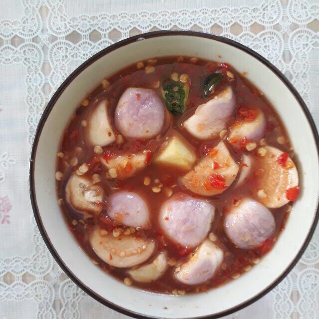 1 hũ mắm tôm chấm cà, thịt luộc, chấm xoài cực ngon