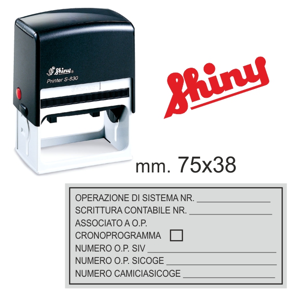 DẤU SHINY , KT 38X75MM