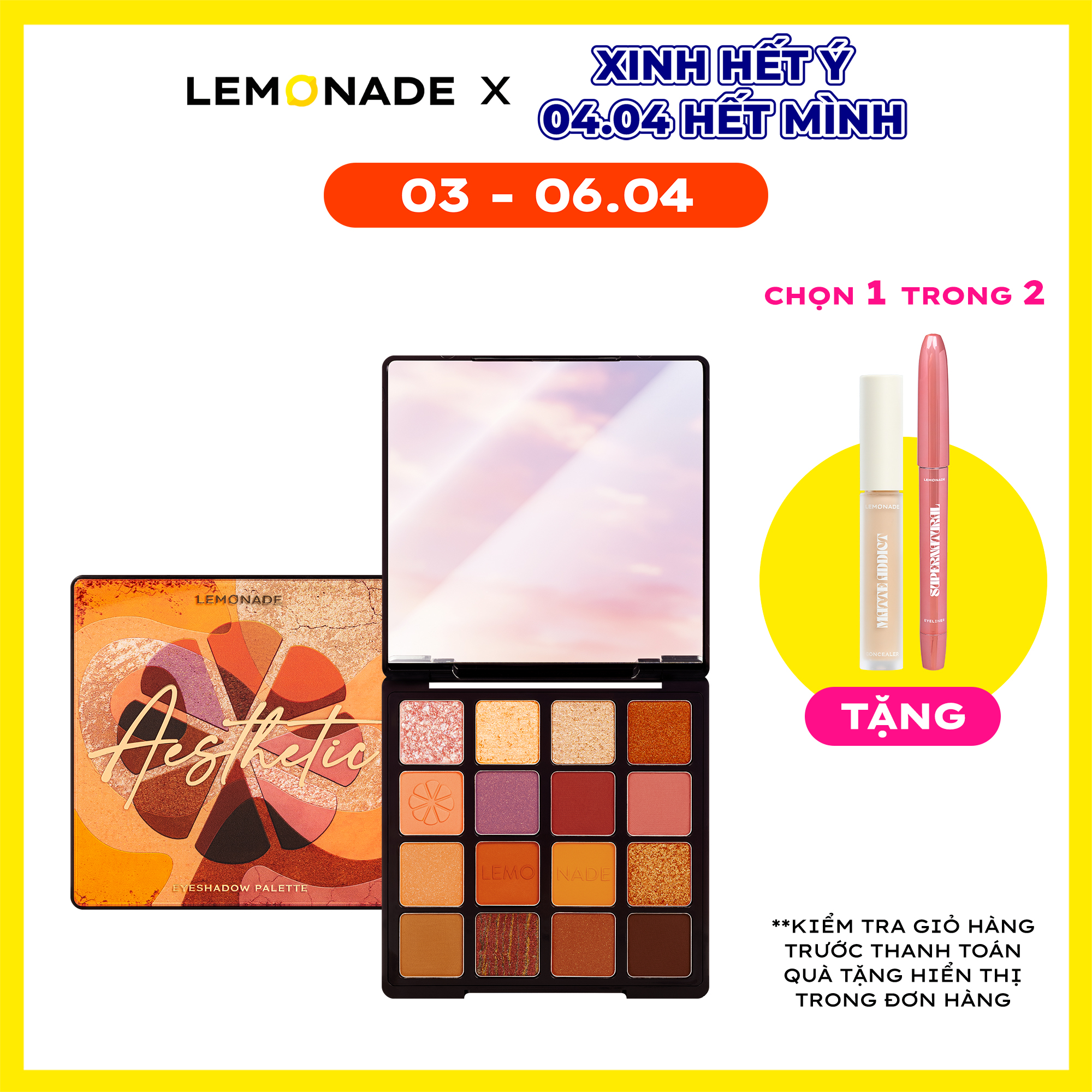 [Quà tặng + voucher]  Bảng phấn mắt Lemonade Aesthetic Eyeshadow Palette 20.8g