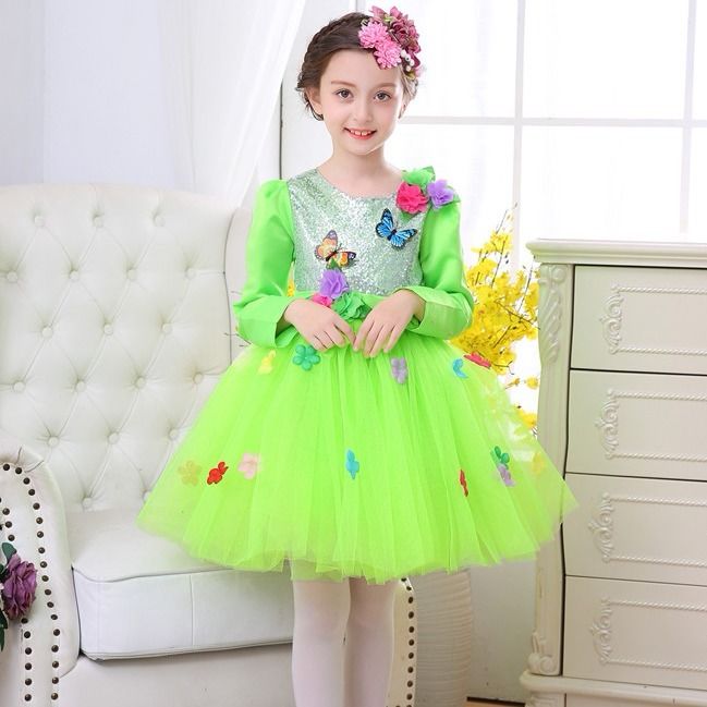 New Year's Day Primary School Choir Performance Costume Girls Host's Dress Children's Chorus Clothing Performance Clothes Autumn and Winter