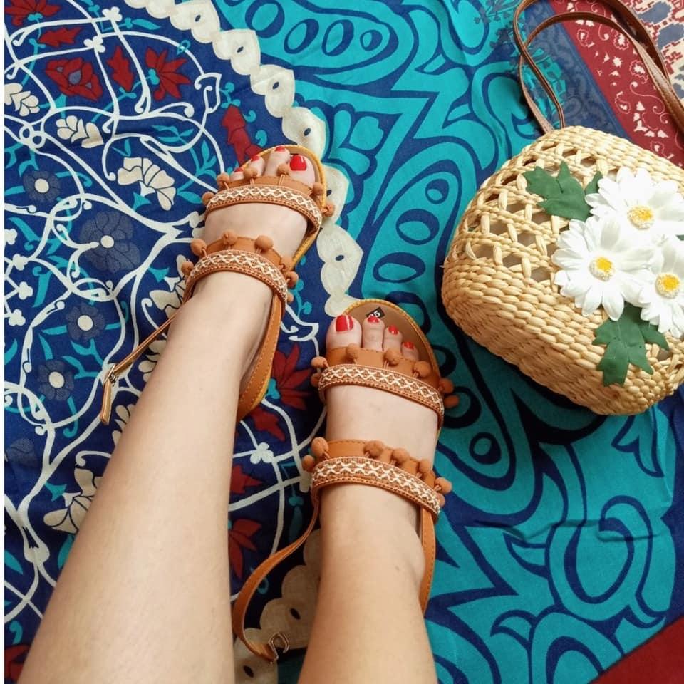 Giày sandal thổ cẩm giày đi biển Boho
